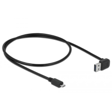 DELOCK EASY-USB 2.0 Type-A apa (elforgatott csatlakozó) &gt; USB 2.0 Type Micro-B apa kábel 0,5m fekete (85203) kábel és adapter
