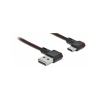 DELOCK Easy-USB A -> USB-C M/M adatkábel 0.5m fekete 90°/90° (85280)