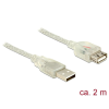  DeLock Extension cable USB 2.0 Type-A male > USB 2.0 Type-A female 2m transparent