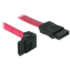 DELOCK felfele/egyenes piros SATA (fémlappal) összekötő kábel - 0,2m (DL84354) kábel és adapter