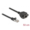 DELOCK Hálózat bővítő kábel S/FTP RJ45 apa - RJ45 anya Cat.6A, 50 cm hosszú, fekete