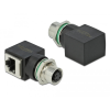 DELOCK Hálózati adapter M12 4 tűs D-kódolt anya - RJ45 anya