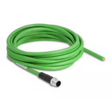DELOCK Hálózati kábel M12 4 tűs D-kódú csavarozással nyitható huzalvéggel TPU borítás 5 m hosszú kábel és adapter