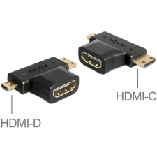 DELOCK HDMI-A anya > HDMI-C + HDMI-D apa adapter (65446) (65446) kábel és adapter