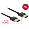 DELOCK HDMI A (M) - HDMI A (M) 3D 4K kábel 0,25 m (fekete)