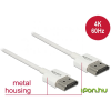 DELOCK HDMI-kábel Ethernettel - HDMI-A-csatlakozódugó > HDMI-A-csatlakozódugó, 3D, 4K,0,25 m, vékony