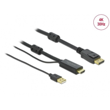  DeLock HDMI to DisplayPort 4K 30Hz 1m Cable Black kábel és adapter