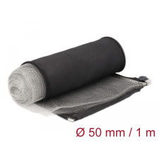 DELOCK Hőellenálló EMI Shielding fonott borítás zipzárral, 1 m x 50 mm méretű, fekete villanyszerelés