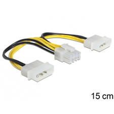 DELOCK Kábel - 83410 (1 x 8 pines EPS -&gt; 2 x 4 pines molex, 15cm) kábel és adapter