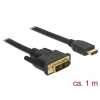 DELOCK Kábel DVI 18+1 csatlakozódugóval > HDMI-A csatlakozódugóval, 1 m, fekete