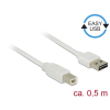 DELOCK Kábel, EASY-USB 2.0-s A-típusú csatlakozódugó > USB 2.0-s B-típusú csatlakozódugó, 0,5 m, feh