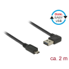 DELOCK Kábel, EASY-USB 2.0-s A- típusú csatlakozódugó, ívelt bal / jobb > EASY-USB 2.0-s B-típusú cs
