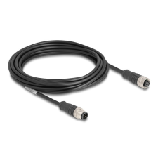 Delock Kábel M12 A kódolt 8 tűs apa - anya PVC 5 m kábel és adapter