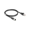 DELOCK Kábel M12 A kódolt 8 tűs apa - RJ45 apa PVC 1 m (80809) (80809)
