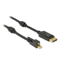 DELOCK Kábel mini Displayport 1.2-dugós csatlakozó csavarral > Displayport-csatlakozódugó 4K kábel és adapter