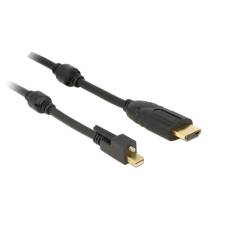 DELOCK Kábel mini Displayport 1.2-dugós csatlakozó csavarral &gt; HDMI-csatlakozódugó 4K aktív fekete2m kábel és adapter