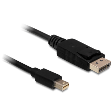 DELOCK Kábel mini Displayport dugó > Displayport dugó 5 m, fekete kábel és adapter