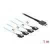 DELOCK Kábel OCuLink SFF-8611 > 4 x 7 tűs SATA 1 m fém