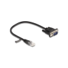 DELOCK Kábel RJ45 apa - soros RS-232 D-Sub 9 apa, 30 cm, fekete (88008) (88008)