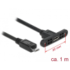 DELOCK Kábel, USB 2.0-s Micro-B típusú csatlakozóhüvely, panelrögzítés > USB 2.0-s Micro-B típusú cs