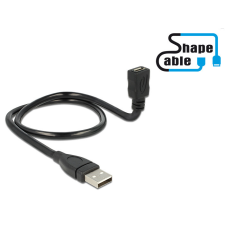 DELOCK kábel USB 2.0 Type-A apa &gt; USB 2.0 Micro-B anya ShapeCable 0,50 m kábel és adapter