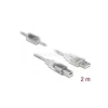 DELOCK kábel USB 2.0 Type-A male > USB 2.0 Type-B male 2m átlátszó (DL83894)