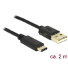 DELOCK kábel USB 2.0 Type-A male to USB 2.0 Type-C male, 2m (DL83327)