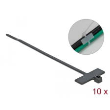 DELOCK kábelkötegelő címkével 100x2.5mm, 10darab fekete (18958) (delock18958) asztali számítógép kellék