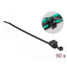 DELOCK Kábelkötöző szegélycsipesszel hossza 200 x szélessége 4,8 mm, 50 db. Fekete villanyszerelés