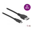 DELOCK Kétirányú USB Type-C - DisplayPort kábel (DP Alt Mode) 8K 60 Hz 1 m DP 8K ellenőrzött