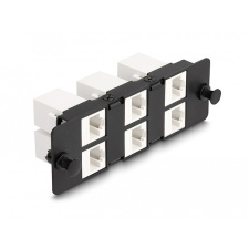 DELOCK Keystone adapter panel 6 portos fekete (66996) kábel és adapter