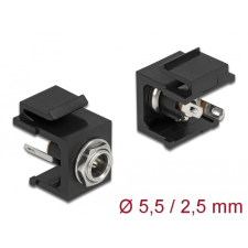 DELOCK Keystone modul, DC 5,5 x 2,5 mm-csatlakozóhüvely, fekete egyéb hálózati eszköz