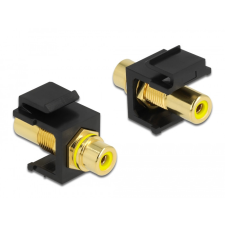 DELOCK Keystone modul, RCA-csatlakozóhüvely > RCA-csatlakozóhüvely, aranyozott, sárga / fekete egyéb hálózati eszköz