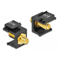 DELOCK Keystone modul, RP-SMA-csatlakozóhüvely &gt; RP-SMA-csatlakozóhüvely, fekete egyéb hálózati eszköz