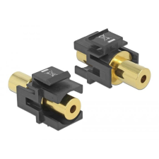 DELOCK Keystone Modulestereo jack female 3.5 mm 4 pin &gt; stereo jack female 3.5 mm 4 pin aranyozott (86383) egyéb hálózati eszköz