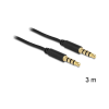DELOCK Klinkekabel 3,5mm -> 3,5mm St/St 3.00m 4Pin schwarz (83437)