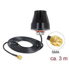 DELOCK LTE Antenna SMA 2 dBi 3 m RG-174 kör mindenirányú fekete kültéri egyéb hálózati eszköz