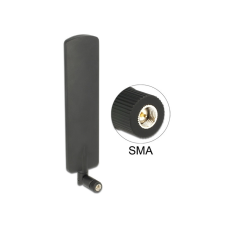 DELOCK LTE antenna SMA-dugó 2 dBi mindenirányú, dönthető csatlakozással (fekete színű) egyéb hálózati eszköz