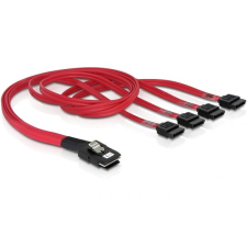 DELOCK mini SAS36 tűs - 4db SATA kábel 50cm piros (83057) (DL83057) kábel és adapter
