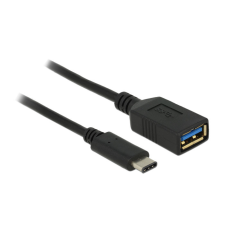  Delock nagy sebességű adapter USB (USB 3.1, Gen 1) USB C típus apa &gt; USB A típus anya 15 cm fekete kábel és adapter