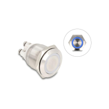 DELOCK Nyomógomb beszereléshez 19 mm 4 db. csavarhely LED kék (20980) (20980) kábel és adapter