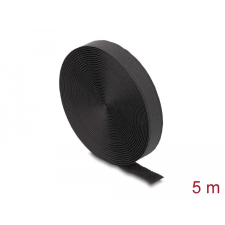 DELOCK Öntapadós szalag feltekercselve övvel Hx 5 m, Sz 20 mm fekete színű egyéb hálózati eszköz