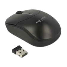 DELOCK Optical 3-button mini mouse 2.4 GHz wireless Black (12494) egér