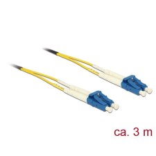 DELOCK optikai szálas LC > LC egyszeres OS2 kábel 3m (84607) (DE84607) kábel és adapter