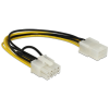 DELOCK Power Cable PCI Express 6 pin female > PCI Express 8 pin male 20cm (83775)