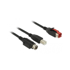 DELOCK PoweredUSB Kab. 24v St > USB-B St + Hosiden 3Pin 3.0m (85489) kábel és adapter
