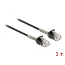 DELOCK RJ45 apa - RJ45 apa Cat.6A 3 m kábel fekete (87020) (DL87020) kábel és adapter