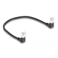 DELOCK RJ45 hálózati kábel Cat.6A S/FTP 0,25m fekete (80297) (DE80297) kábel és adapter