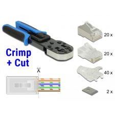 DELOCK RJ45 Krimpelő+Vágó Eszközkészlet egyéb hálózati eszköz