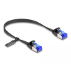  Delock RJ45 lapos patch kábel apa - apa Cat.6A flexibilis 0,25 m fekete